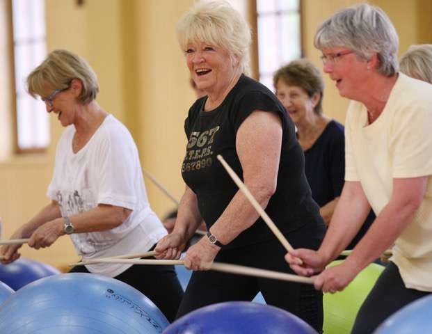 Cardio drumming fitness class